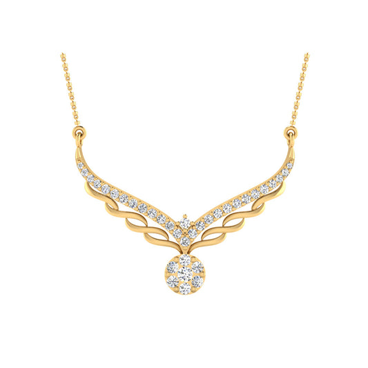 0.35 Carat Round Cut Lab-Grown Diamond Certified Mangalsutra In