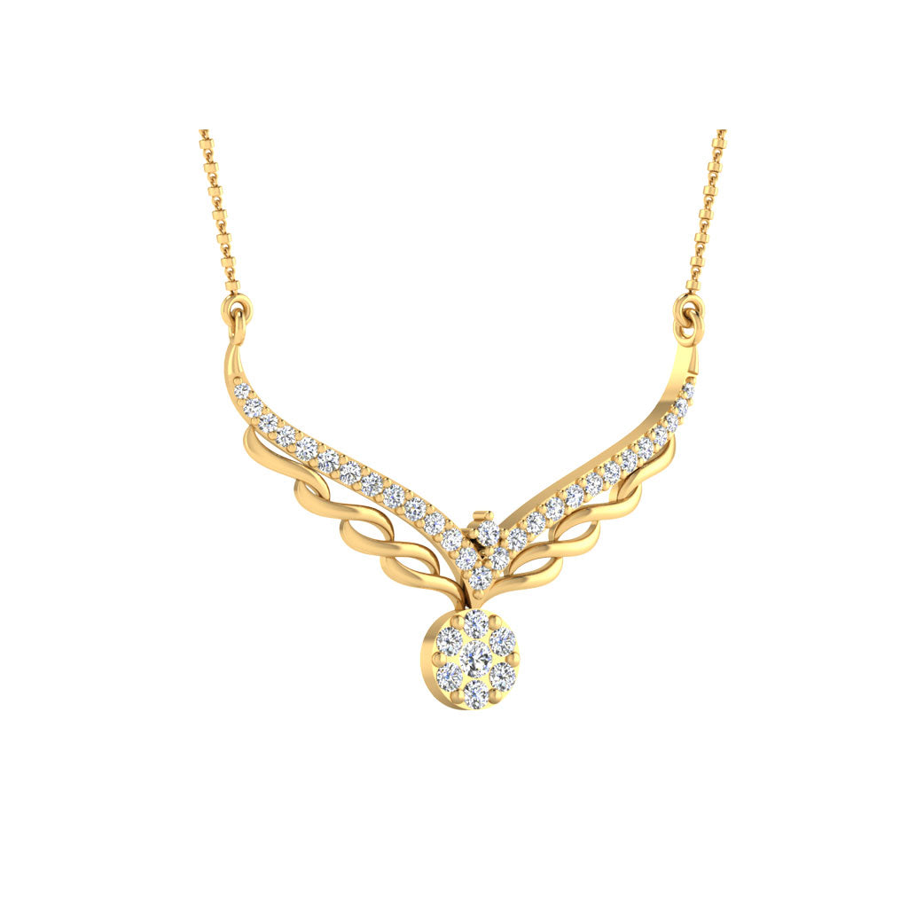 0.35 Carat Round Cut Lab-Grown Diamond Certified Mangalsutra In
