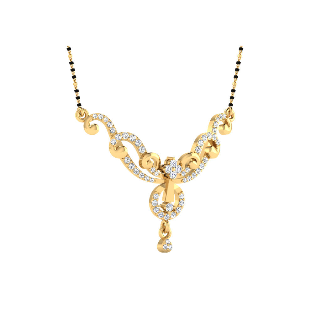 0.33 Carat Round Cut Lab-Grown Diamond Certified Mangalsutra In