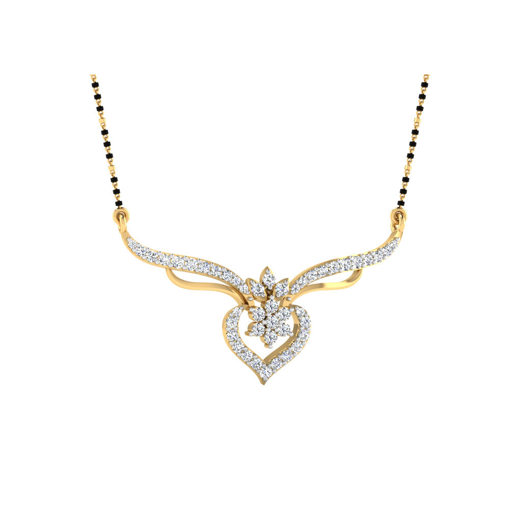 0.38 Carat Round Cut Lab-Grown Diamond Certified Mangalsutra In