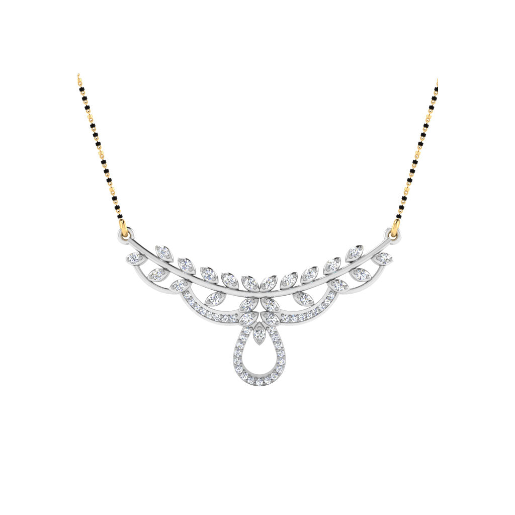 0.40 Carat Round Cut Lab-Grown Diamond Certified Mangalsutra In