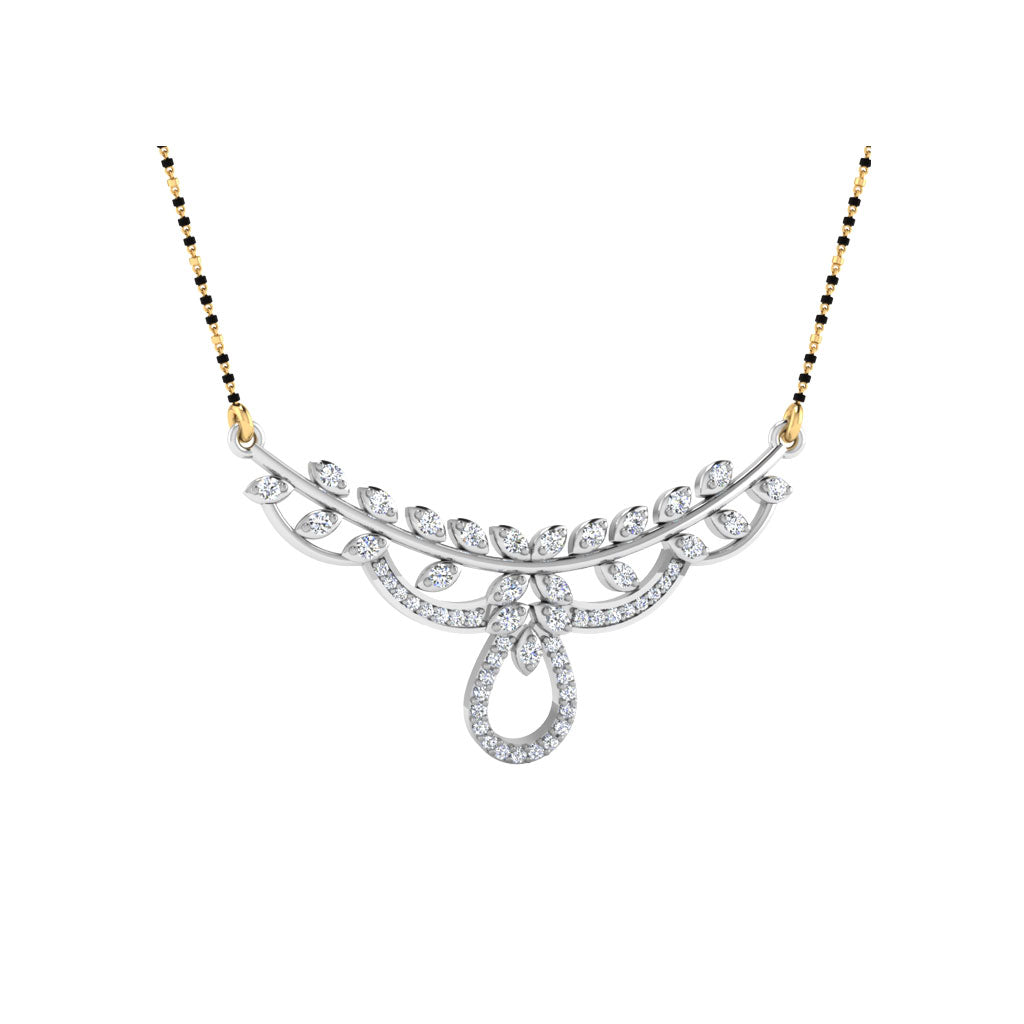 0.40 Carat Round Cut Lab-Grown Diamond Certified Mangalsutra In