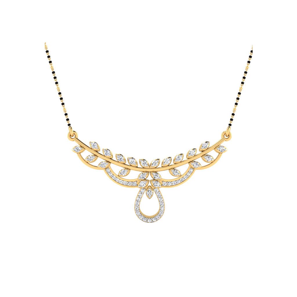 0.40 Carat Round Cut Lab-Grown Diamond Certified Mangalsutra In