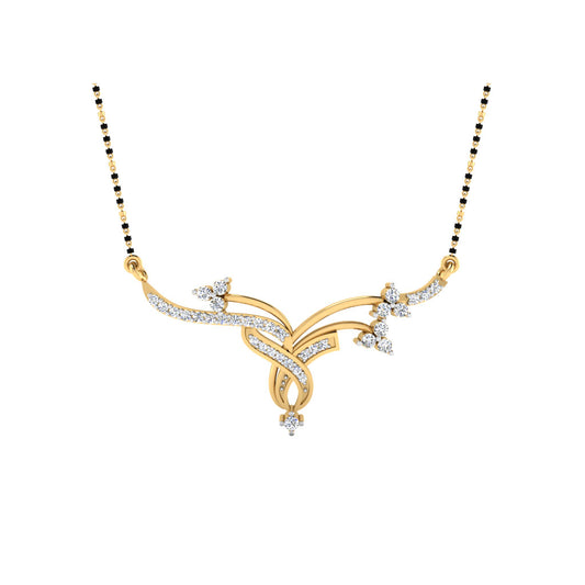 0.23 Carat Round Cut Lab-Grown Diamond Certified Mangalsutra In