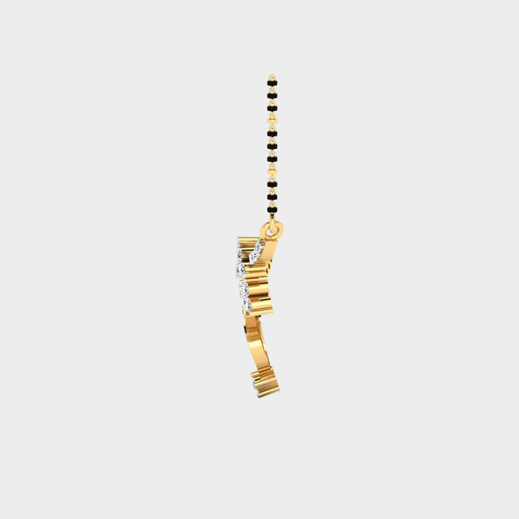 Radiant Yellow Gold Diamond Mangalsutra Featuring Certified Lab-Grown Brilliance