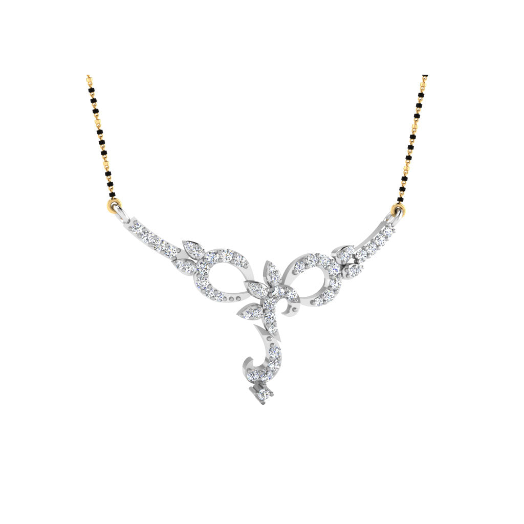 0.47  Carat Round Cut Lab-Grown Diamond Certified Mangalsutra In