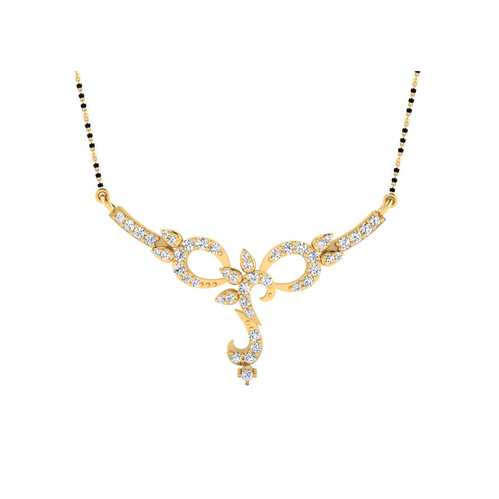 0.47  Carat Round Cut Lab-Grown Diamond Certified Mangalsutra In
