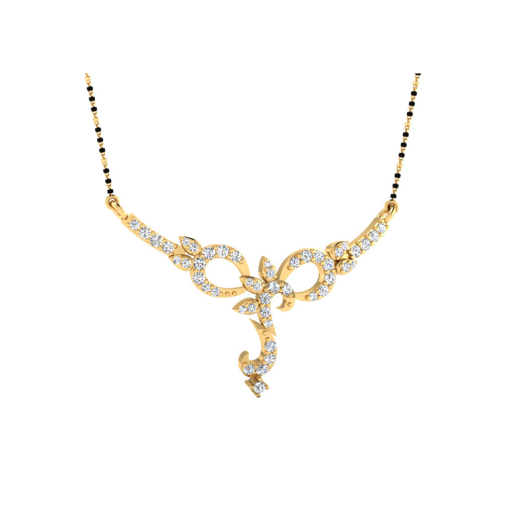 0.47  Carat Round Cut Lab-Grown Diamond Certified Mangalsutra In