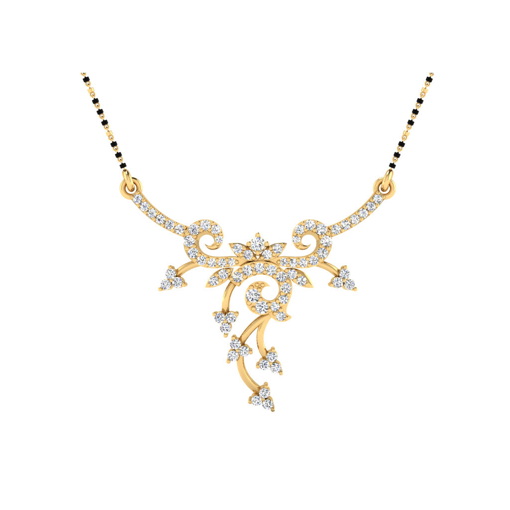 0.44 Carat Round Cut Lab-Grown Diamond Certified Mangalsutra In