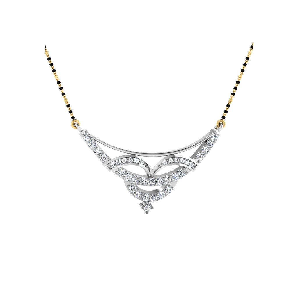 0.42 Carat Round Cut Lab-Grown Diamond Certified Mangalsutra In