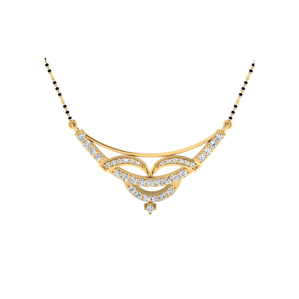 0.42 Carat Round Cut Lab-Grown Diamond Certified Mangalsutra In