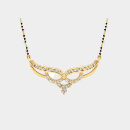 0.21 Carat Round Cut Lab-Grown Diamond Mangalsutra in 14K Yellow Gold