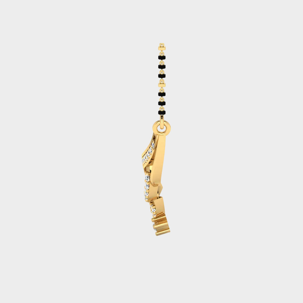 Traditional 18K Hallmark Yellow Gold Mangalsutra with Delicate Sparkle