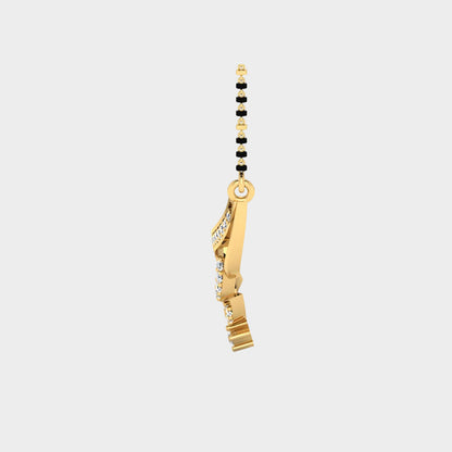 Traditional 18K Hallmark Yellow Gold Mangalsutra with Delicate Sparkle