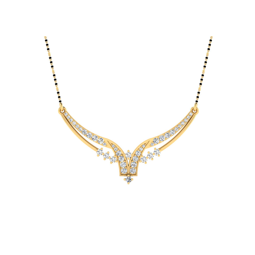 0.62  Carat Round Cut Lab-Grown Diamond Certified Mangalsutra In