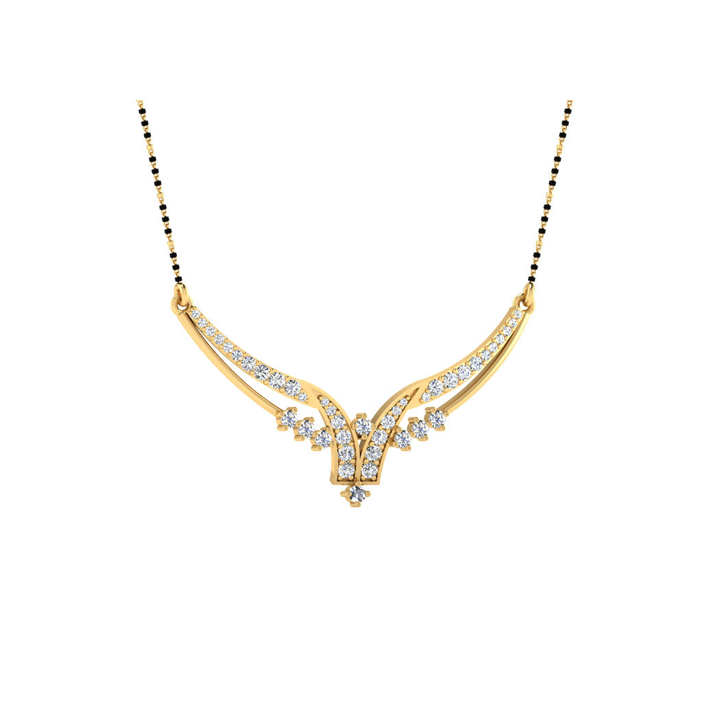 0.62  Carat Round Cut Lab-Grown Diamond Certified Mangalsutra In