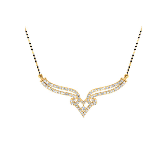 0.40  Carat Round Cut Lab-Grown Diamond Certified Mangalsutra In