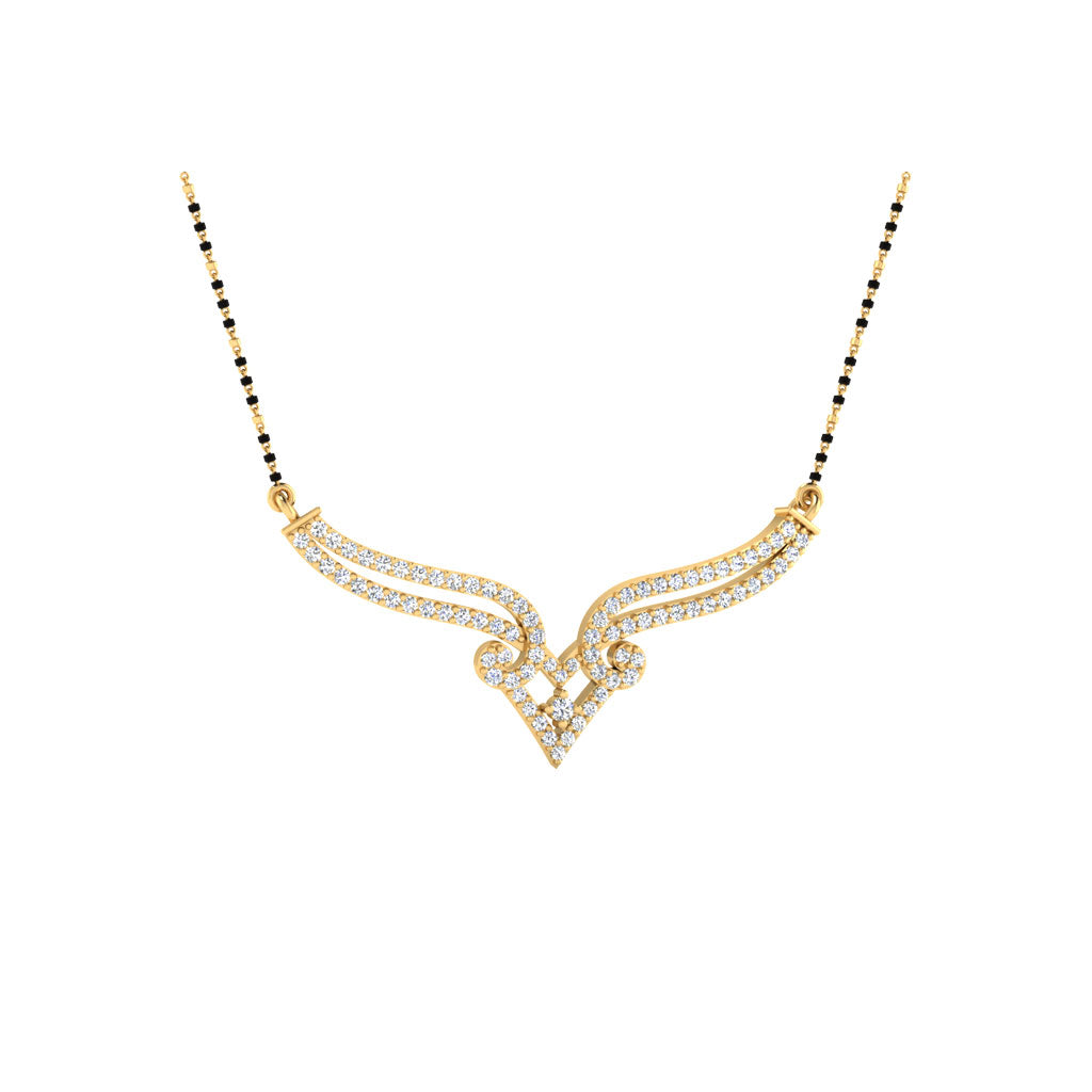 0.40  Carat Round Cut Lab-Grown Diamond Certified Mangalsutra In