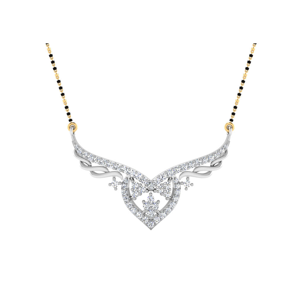 0.40 Carat Round Cut Lab-Grown Diamond Certified Mangalsutra In