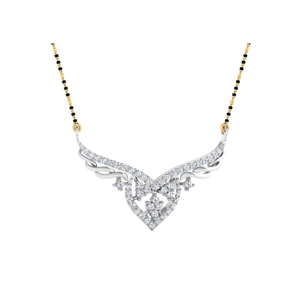 0.40 Carat Round Cut Lab-Grown Diamond Certified Mangalsutra In