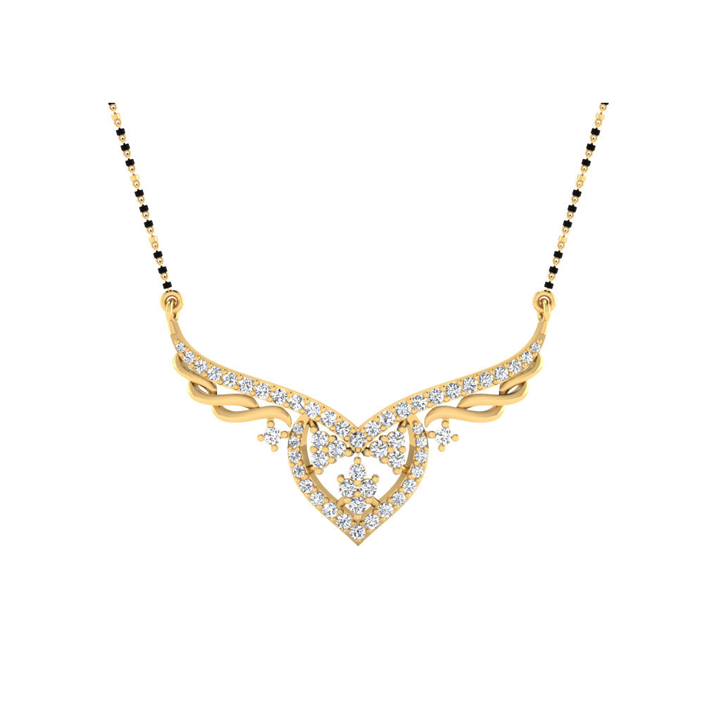 0.40 Carat Round Cut Lab-Grown Diamond Certified Mangalsutra In