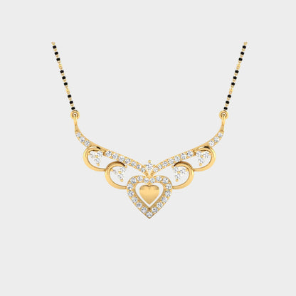 0.34 Carat Round Cut Lab-Grown Diamond Mangalsutra in 14K Yellow Gold