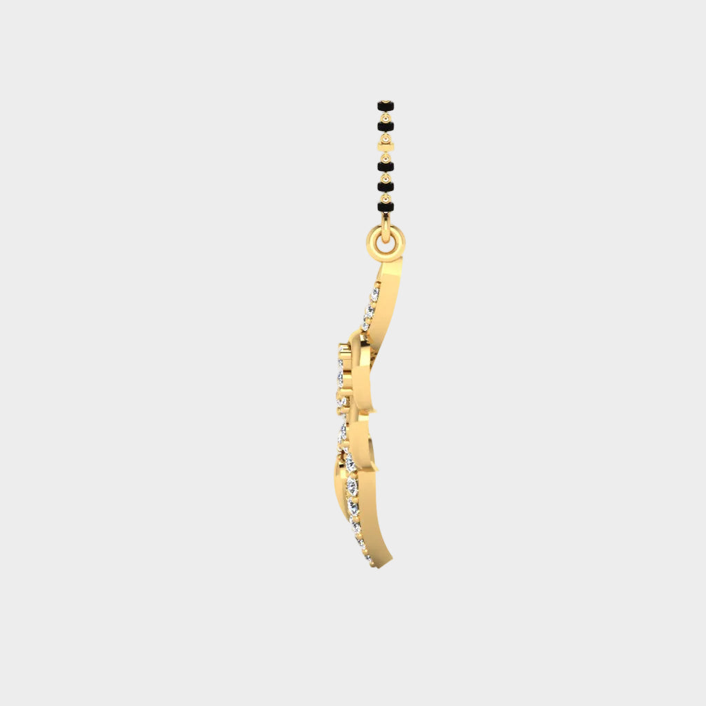 Traditional 18K Hallmark Yellow Gold Mangalsutra with Subtle Sparkle
