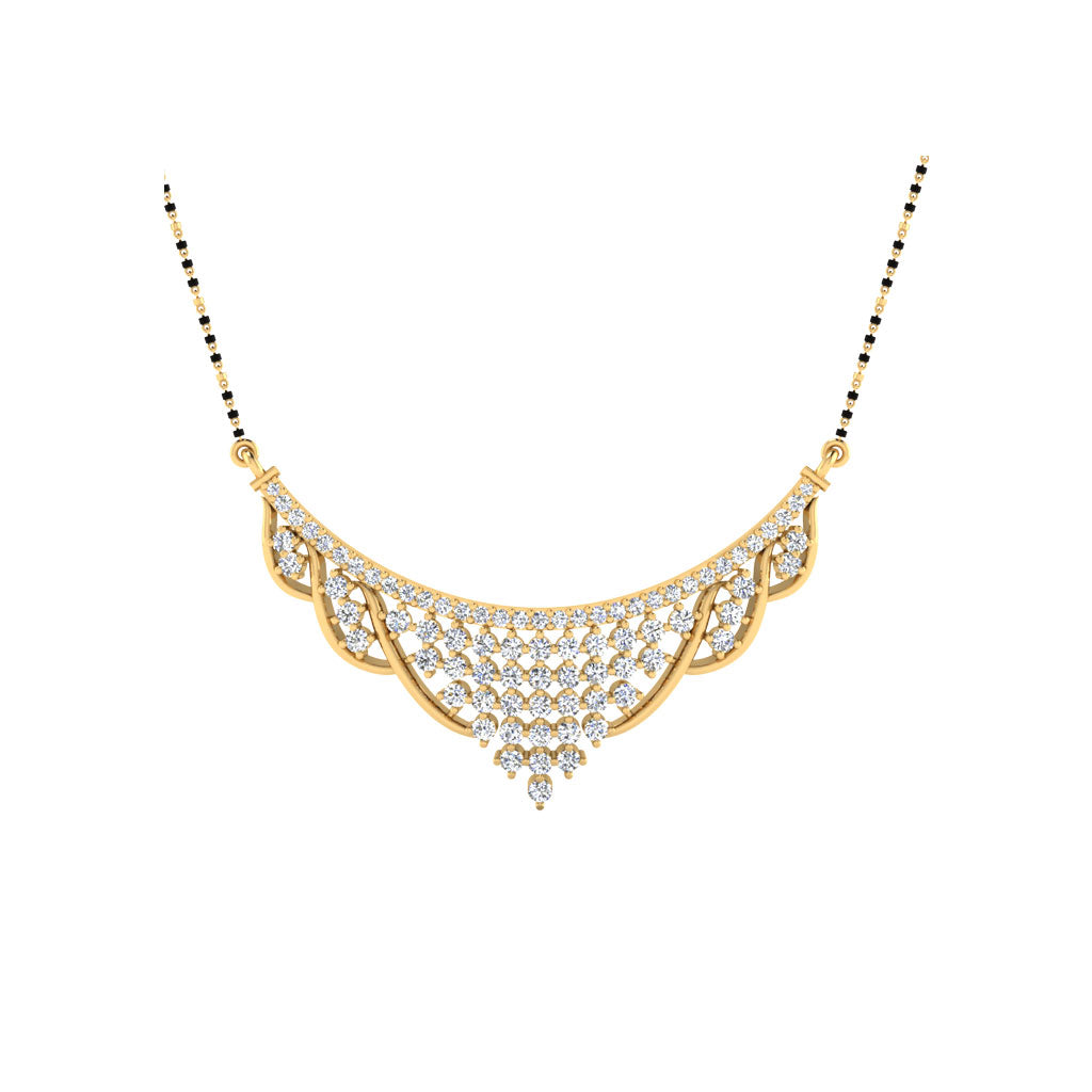 0.92 Carat Round Cut Lab-Grown Diamond Certified Mangalsutra In