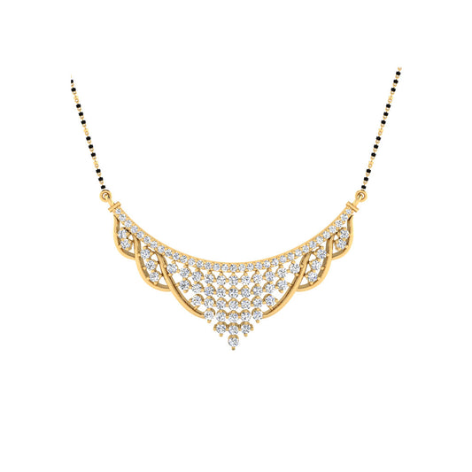 0.92 Carat Round Cut Lab-Grown Diamond Certified Mangalsutra In