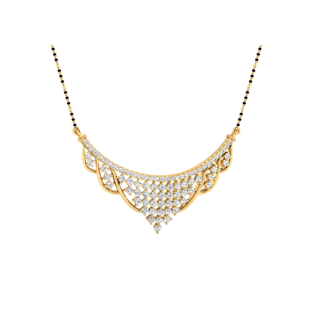 0.92 Carat Round Cut Lab-Grown Diamond Certified Mangalsutra In