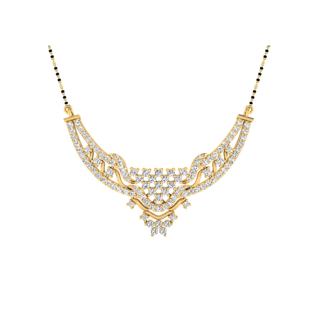 0.97 Carat Round Cut Lab-Grown Diamond Certified Mangalsutra In