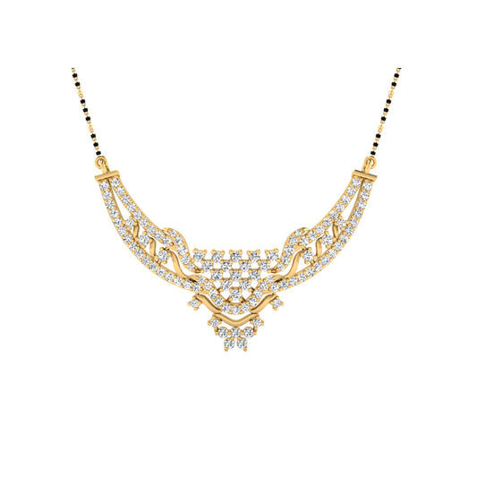 0.97 Carat Round Cut Lab-Grown Diamond Certified Mangalsutra In