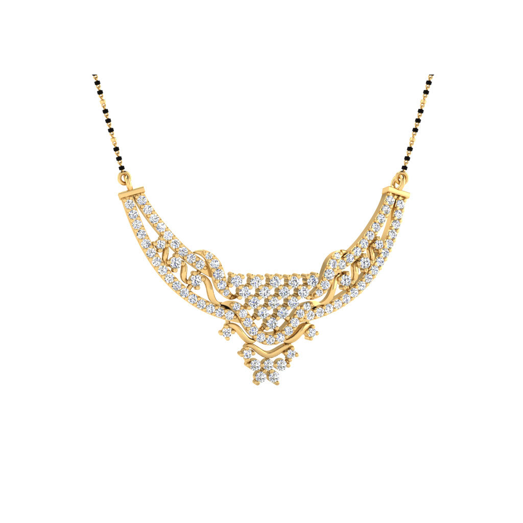 0.97 Carat Round Cut Lab-Grown Diamond Certified Mangalsutra In