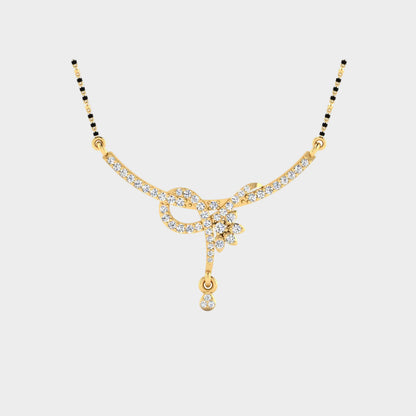 0.29 Carat Round Cut Lab-Grown Diamond Mangalsutra in 14K Yellow Gold