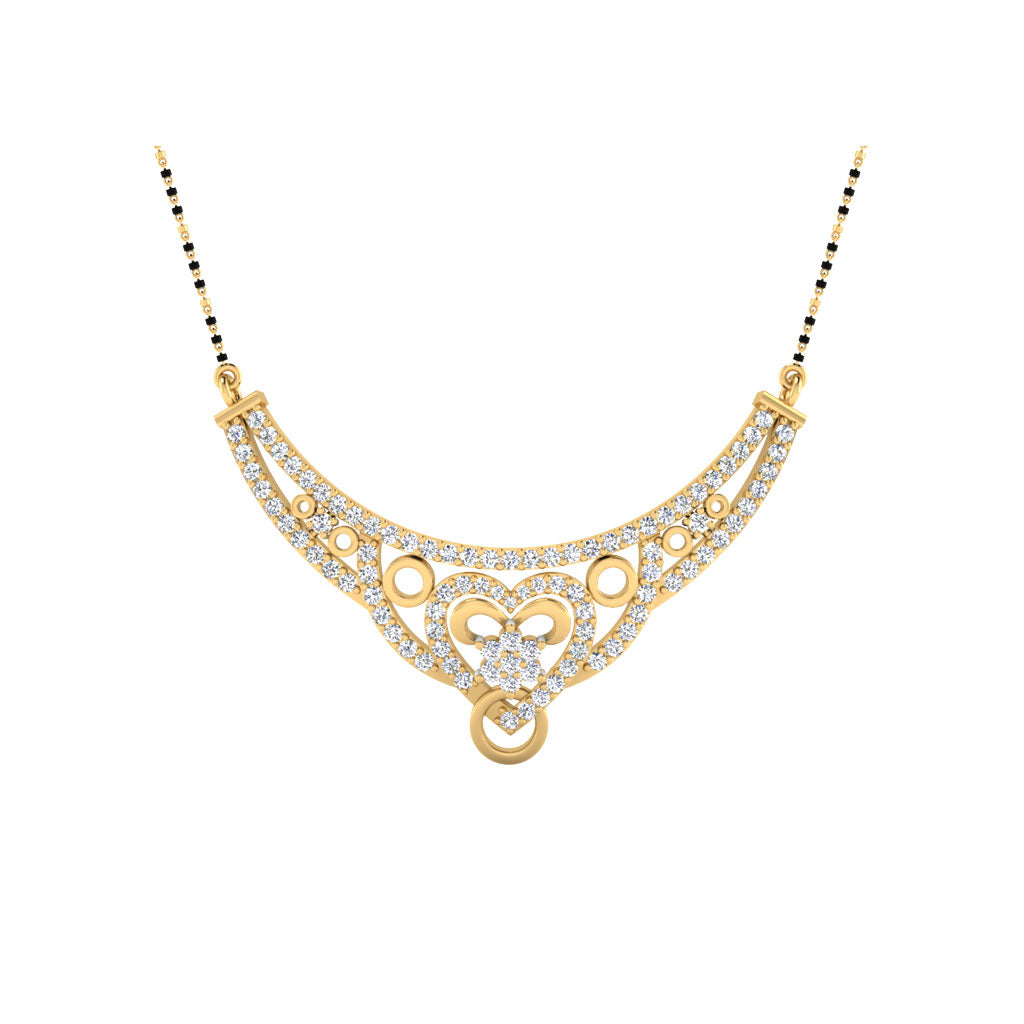 0.80  Carat Round Cut Lab-Grown Diamond Certified Mangalsutra In