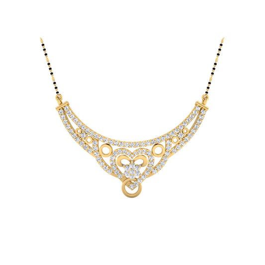 0.80  Carat Round Cut Lab-Grown Diamond Certified Mangalsutra In