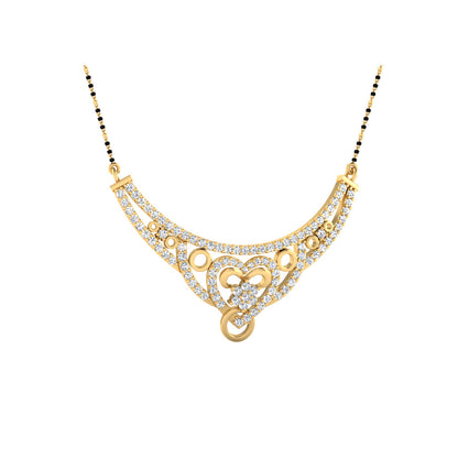 0.80  Carat Round Cut Lab-Grown Diamond Certified Mangalsutra In