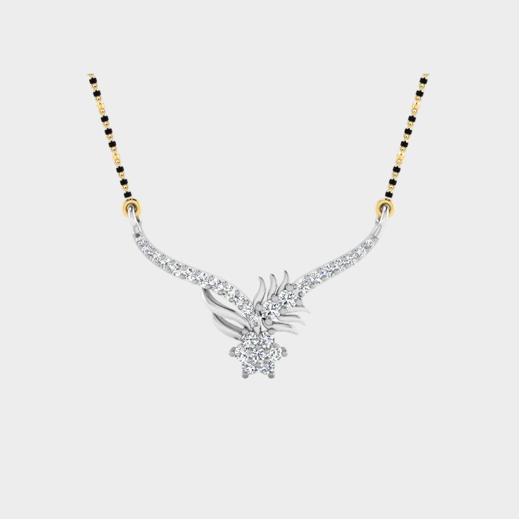 Minimalist White Gold Diamond Mangalsutra for Modern Luxury Style
