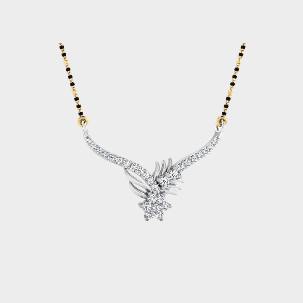 Premium 950 Platinum Mangalsutra with 0.28 Carat Round Diamond