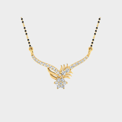 0.28 Carat Round Cut Lab-Grown Diamond Mangalsutra in 14K Yellow Gold