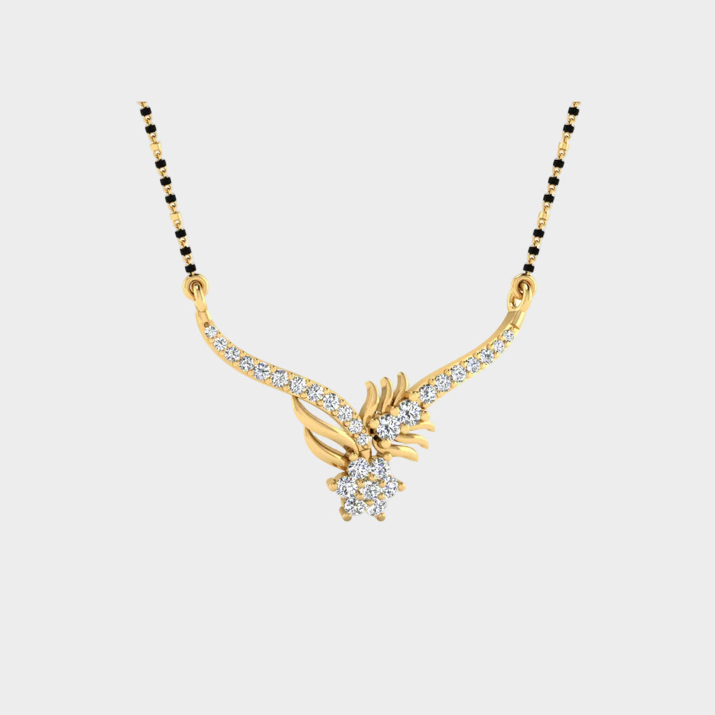 Traditional Yellow Gold Mangalsutra featuring Certified Lab-Grown Diamond