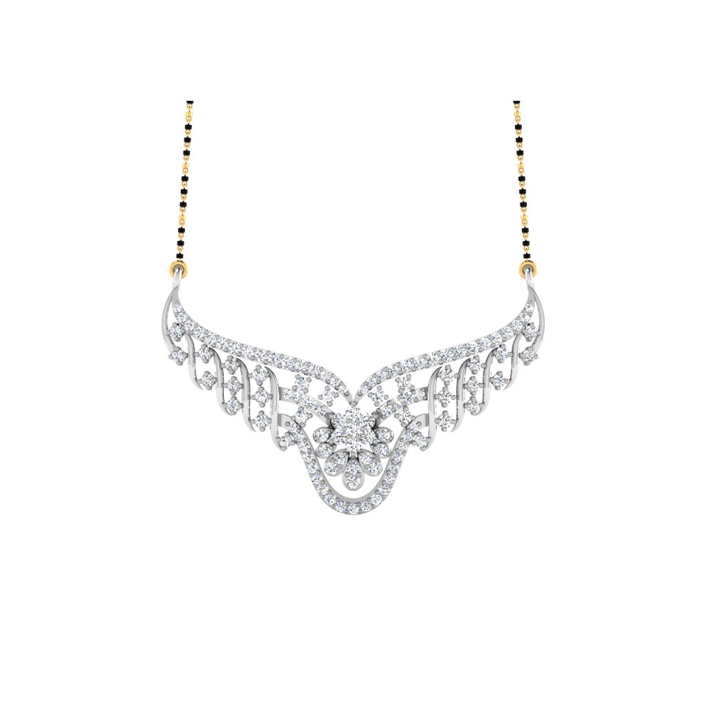 0.77 Carat Round Cut Lab-Grown Diamond Certified Mangalsutra In