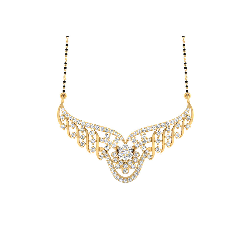 0.77 Carat Round Cut Lab-Grown Diamond Certified Mangalsutra In