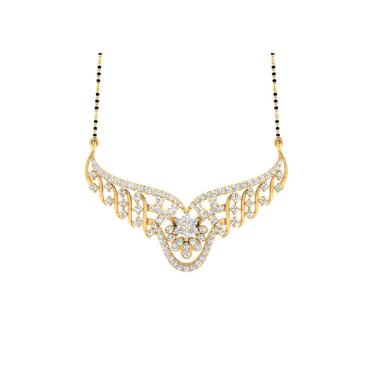 0.77 Carat Round Cut Lab-Grown Diamond Certified Mangalsutra In