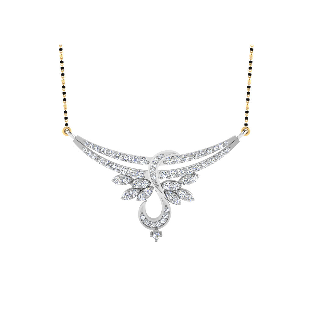0.68 Carat Round Cut Lab-Grown Diamond Certified Mangalsutra In