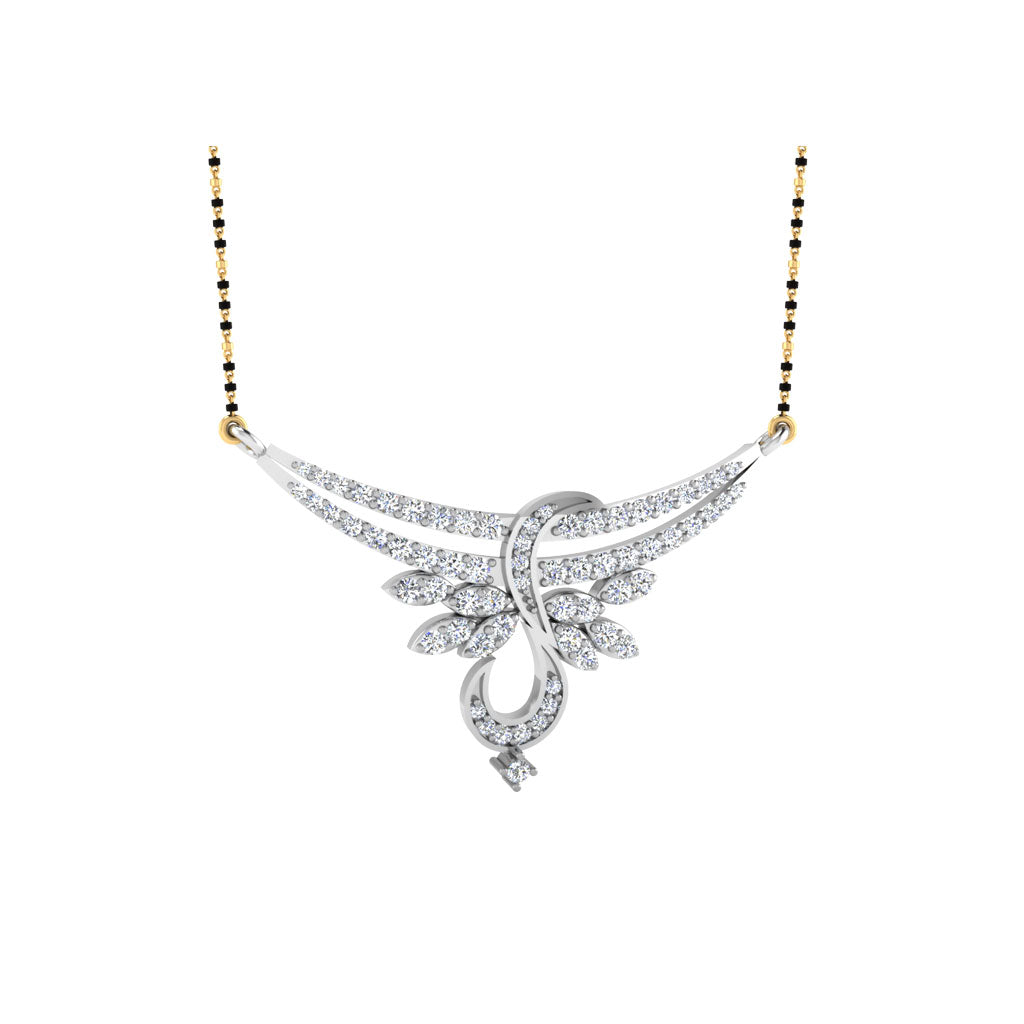 0.68 Carat Round Cut Lab-Grown Diamond Certified Mangalsutra In
