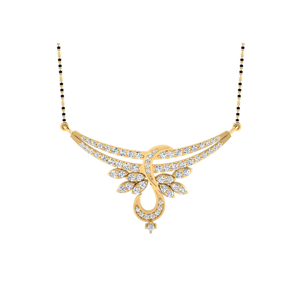 0.68 Carat Round Cut Lab-Grown Diamond Certified Mangalsutra In