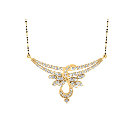 0.68 Carat Round Cut Lab-Grown Diamond Certified Mangalsutra In