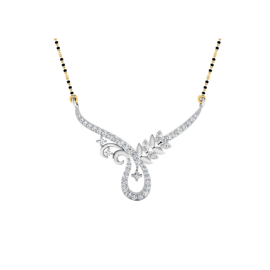 0.28  Carat Round Cut Lab-Grown Diamond Certified Mangalsutra In