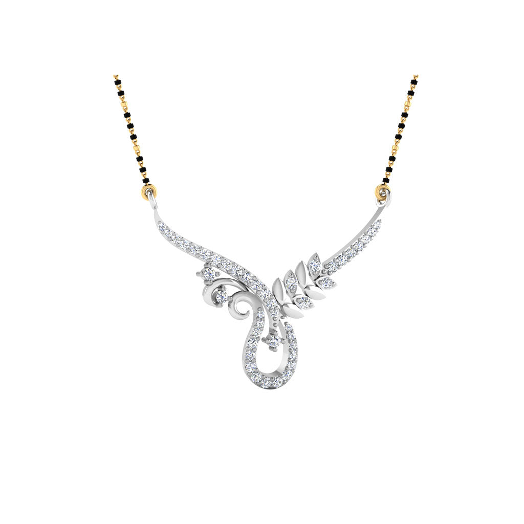 0.28  Carat Round Cut Lab-Grown Diamond Certified Mangalsutra In